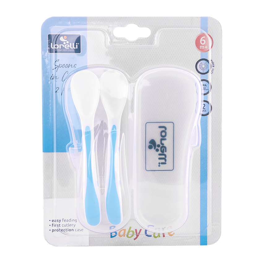 Βρεφικό Σετ με Κουτάλια σε Θήκη Lorelli 2τμχ Μπλε