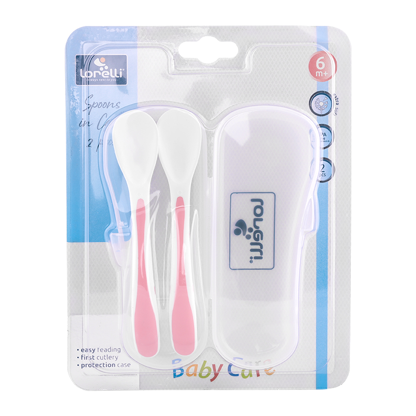 Βρεφικό Σετ με Κουτάλια σε Θήκη Lorelli 2τμχ Ροζ