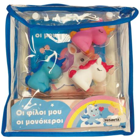 Αδιάβροχο βιβλίο & παιχνίδια μπάνιου – Μονόκεροι